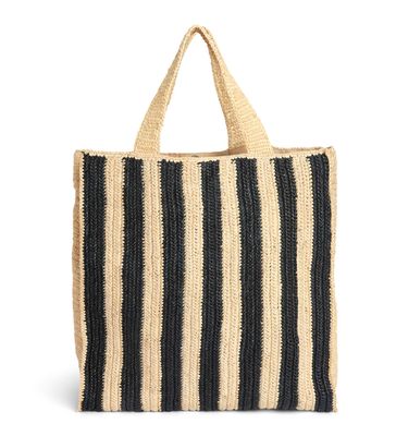 Raffia Stripe Basket Bag