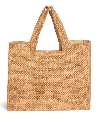 Large Lined Raffia Basket
