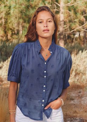 Frani Embroidered Short Sleeve Top