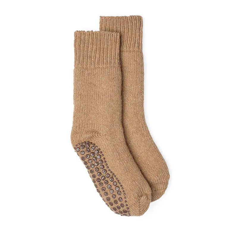 Plain Camel/Brown Natural Slipper Socks