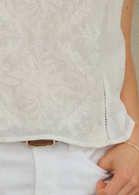 Lilia Embroidered Short Sleeve Top