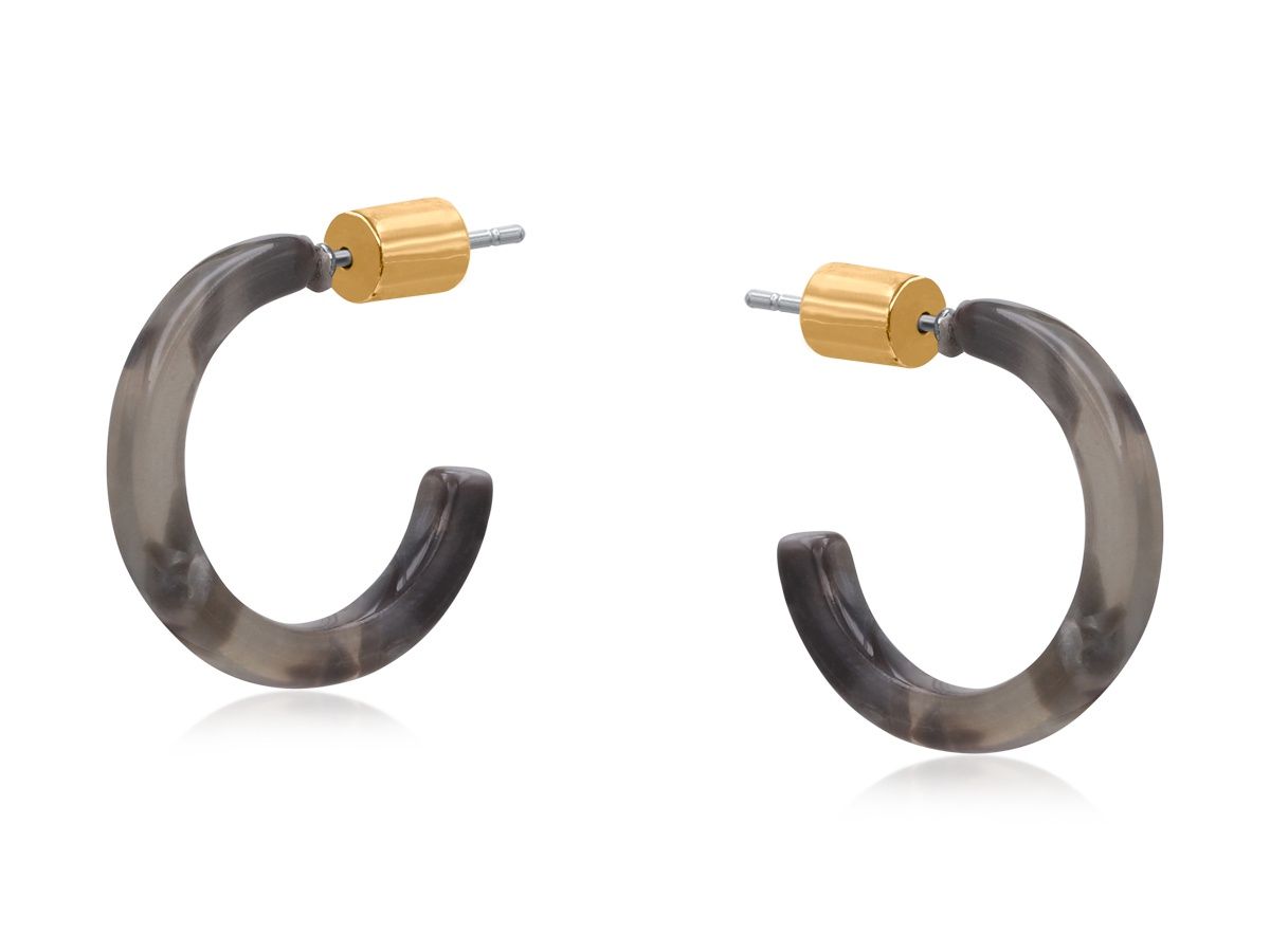 Annalise Petite Resin Hoop, Colour: Lilac/Taupe