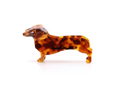 Brown Sausage Dog Hair Clip