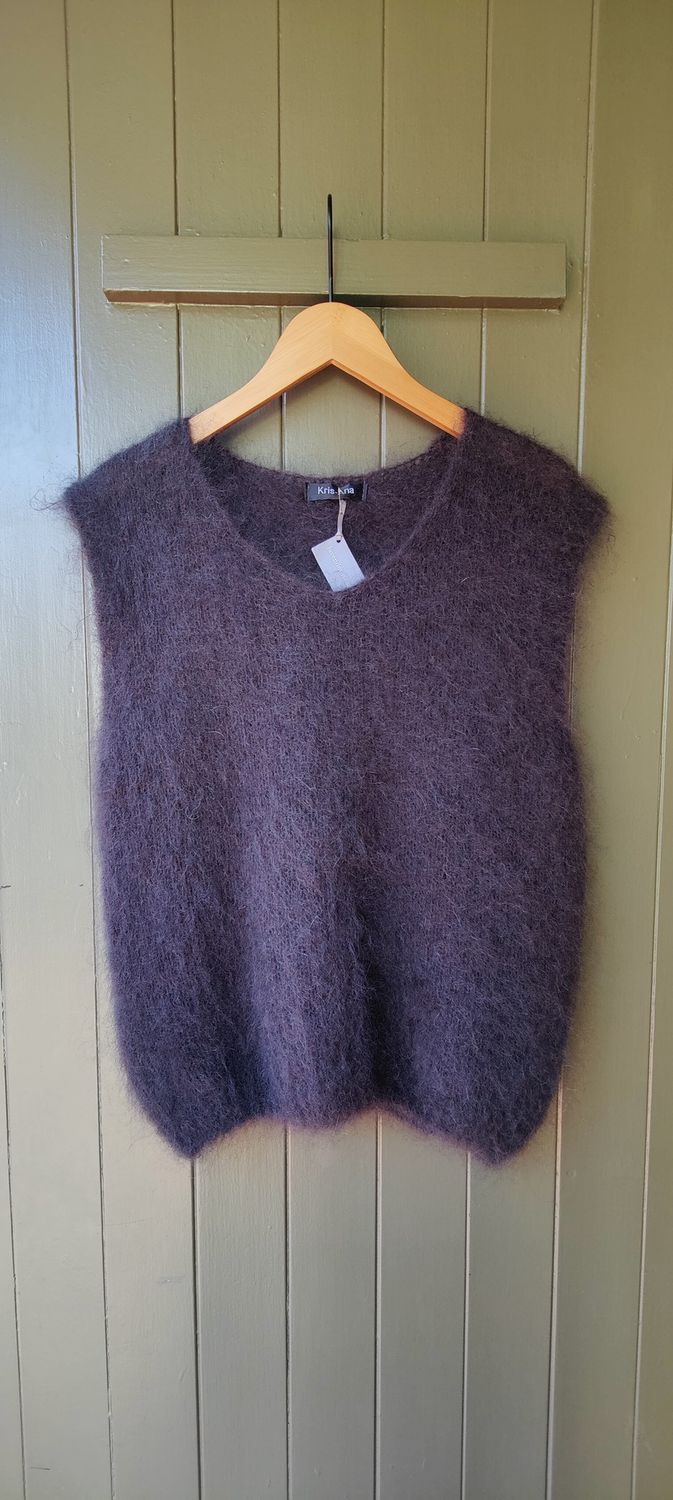 Brown Mohair Vest, Size: One Size