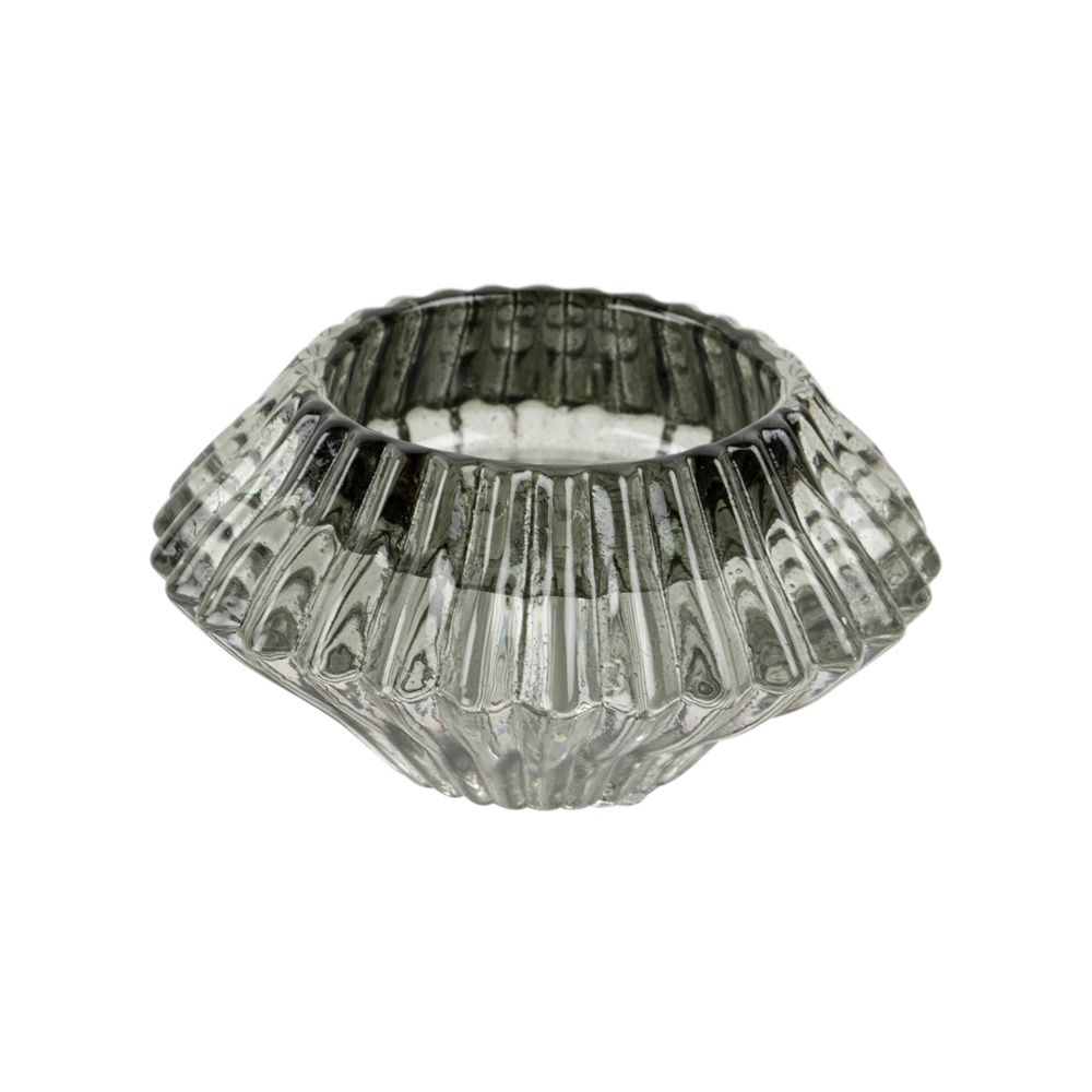 Glass Duo Candleholder 8x4cm