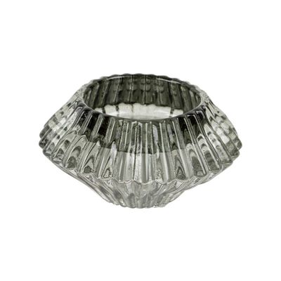 Glass Duo Candleholder 8x4cm