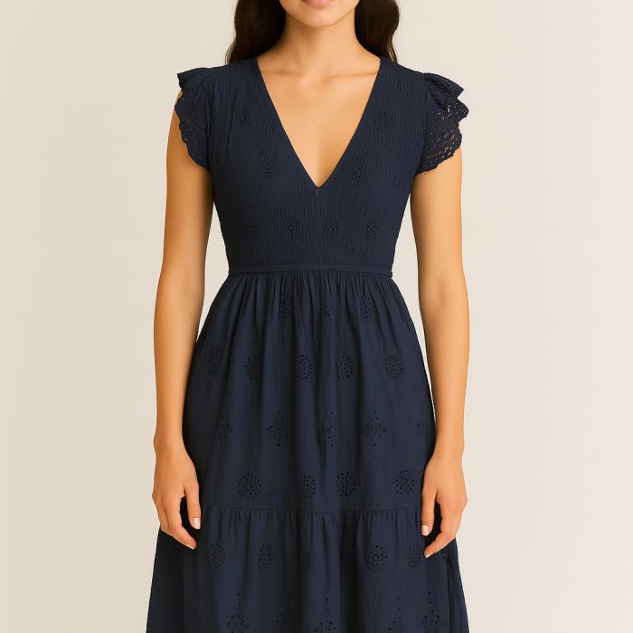 Aegean Dress, Colour: Navy, Size: Small