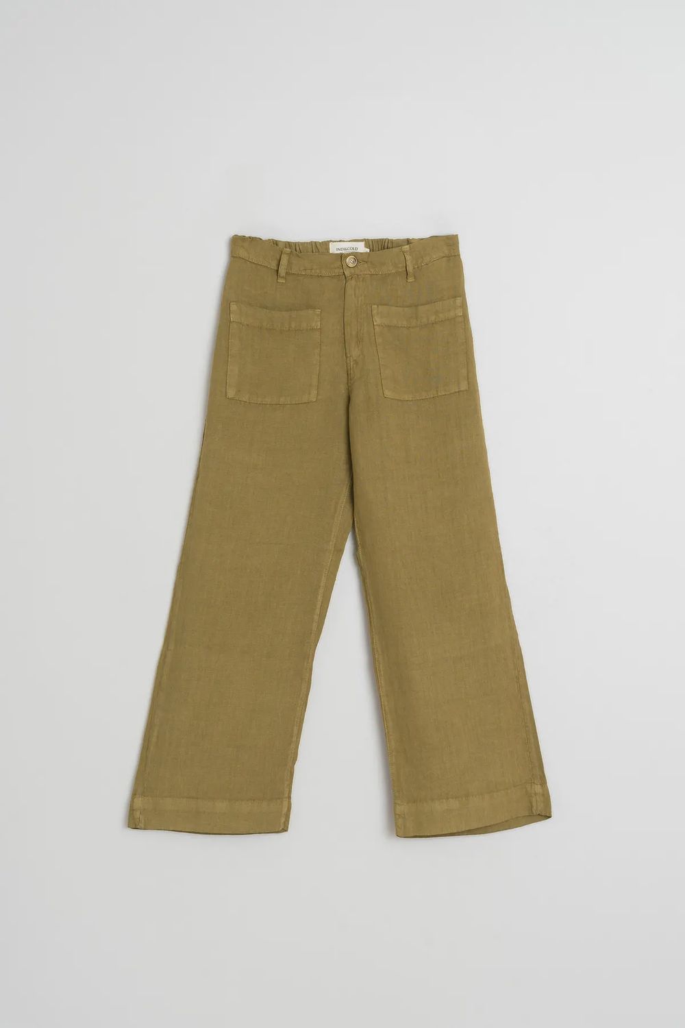 Flowy Linen Pant, Colour: Khaki, Size: 36