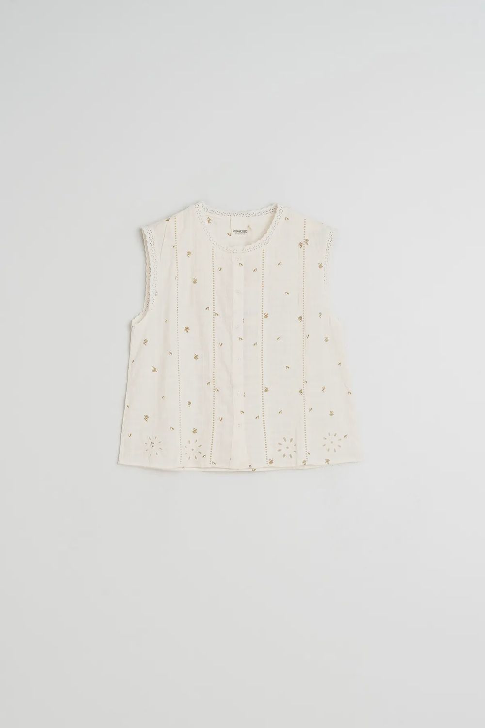 Stamp Print Shirt, Colour: Ecru, Size: Small