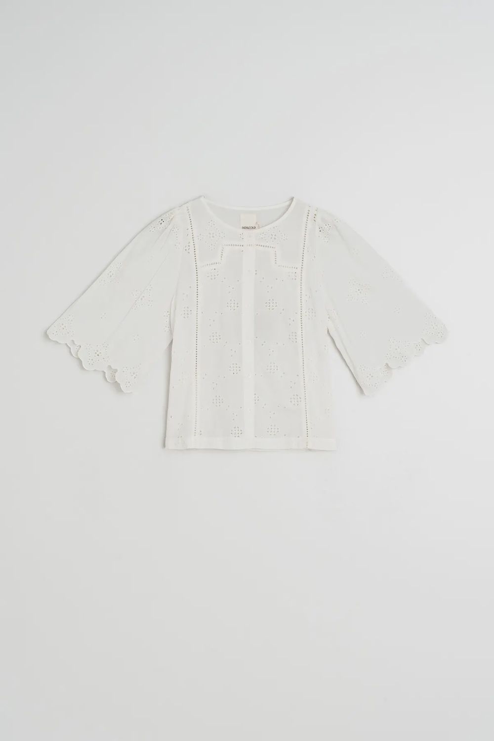 Boxy Embroidered Shirt, Colour: White, Size: Small