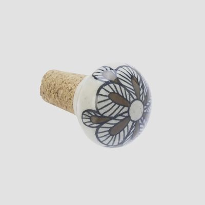 Off White/Brown Bottle Stopper
