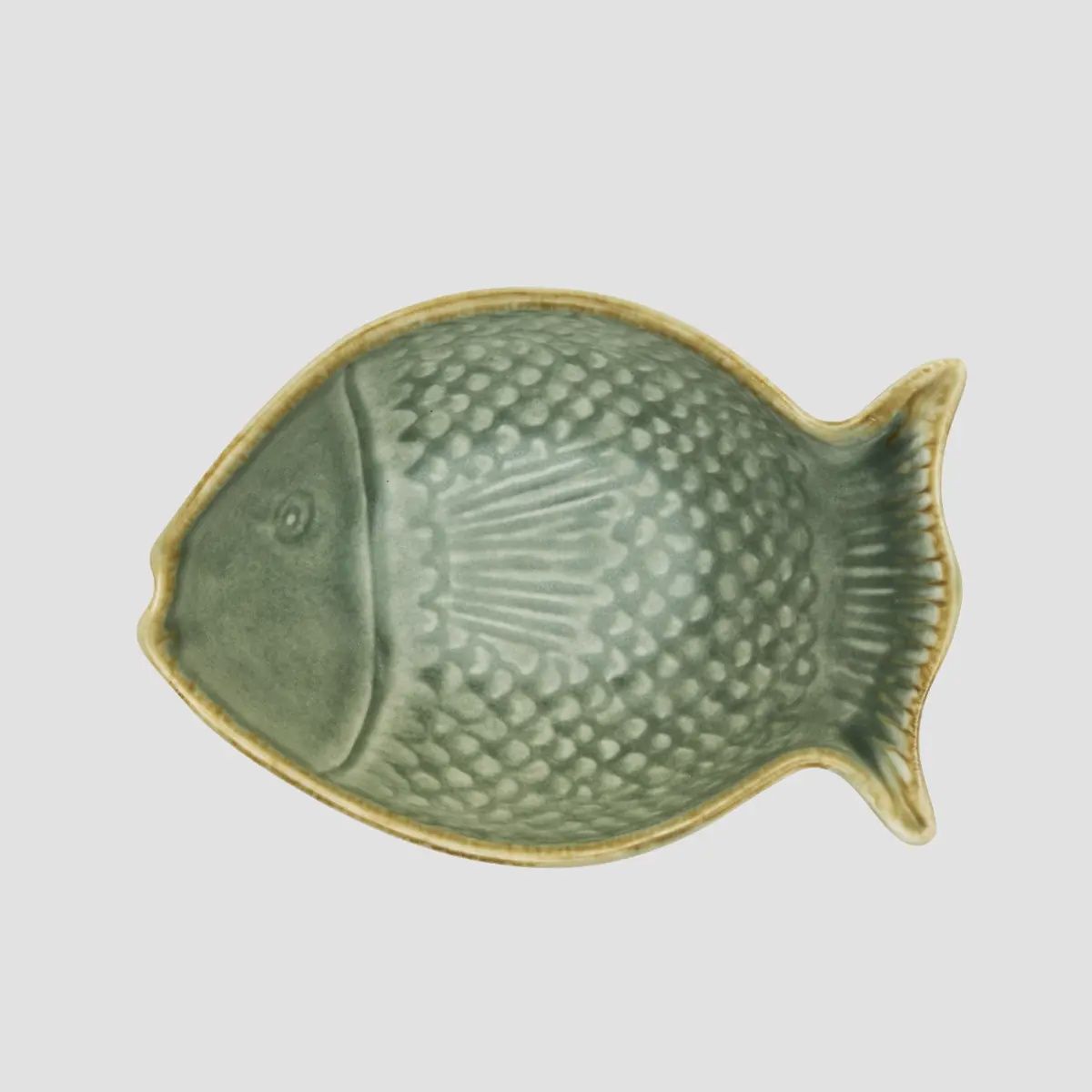 Green Stoneware Fish Bowl