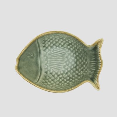 Green Stoneware Fish Bowl