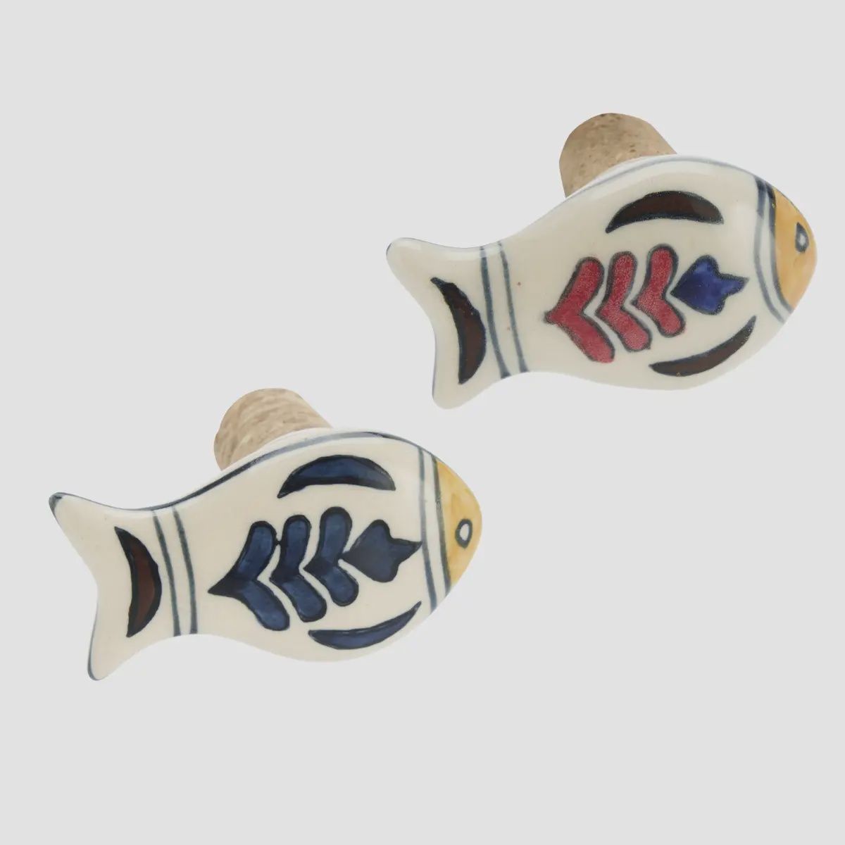 Hand-Painted Fish Bottle Stopper, Colour: Assorted