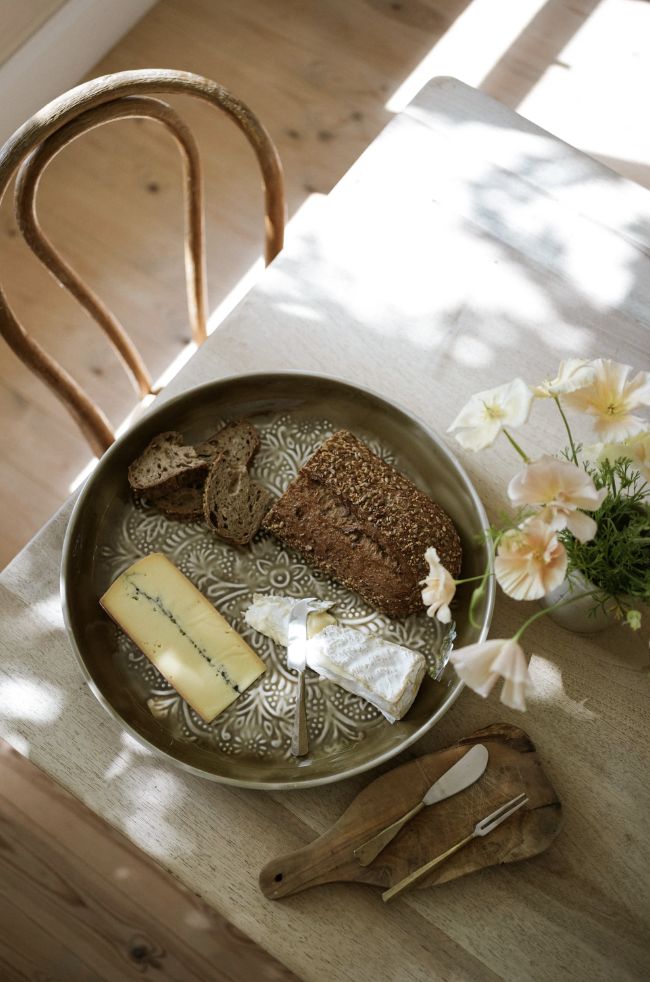 Taupe Enamel Round Platter