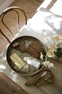 Taupe Enamel Round Platter