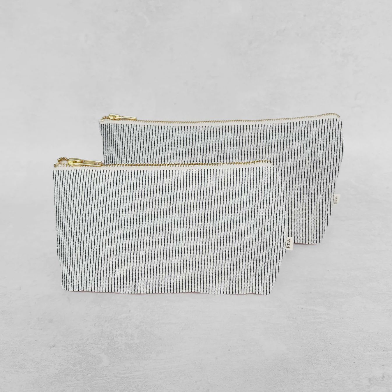 Stripe Large Linen Pouch