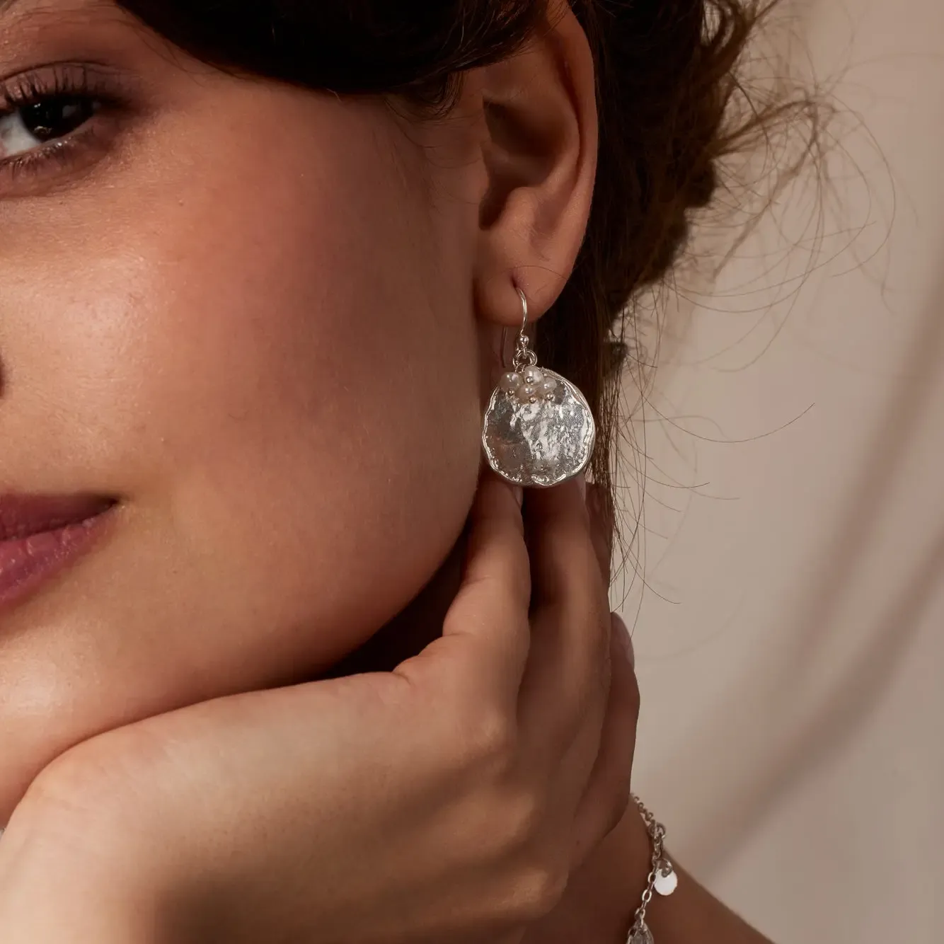 Solange Silver Pearl Earrings