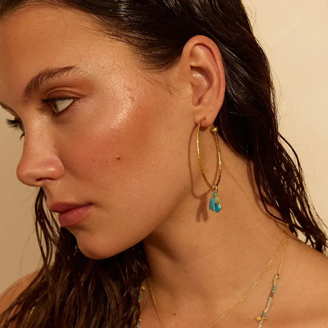 Nicky Large Hoops Turquoise
