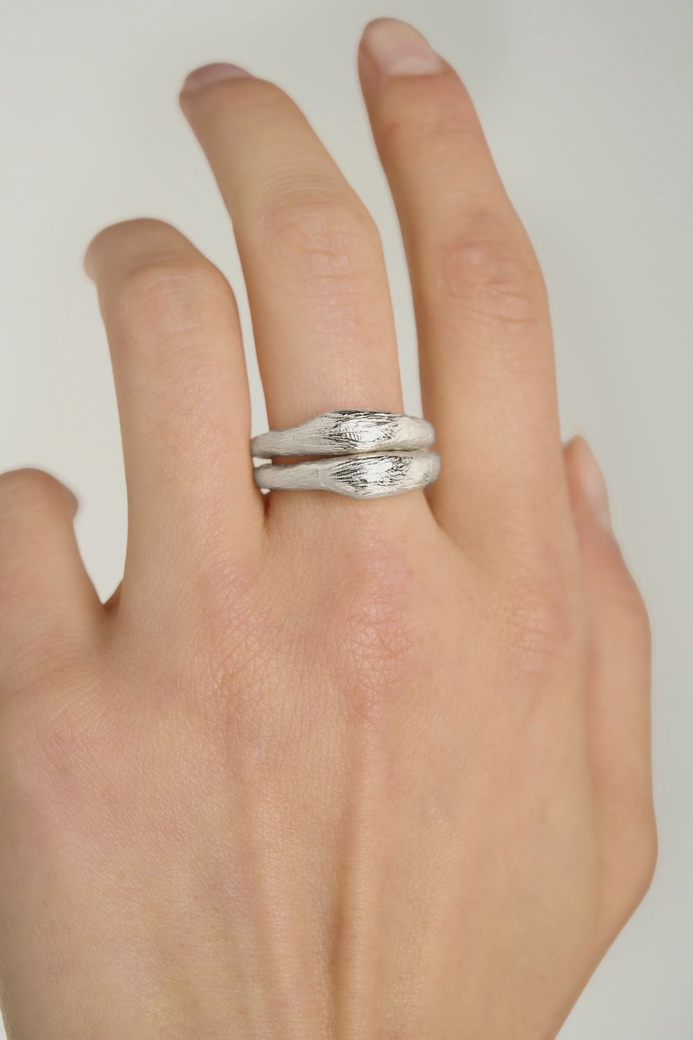 Silver Ashen Ring Set