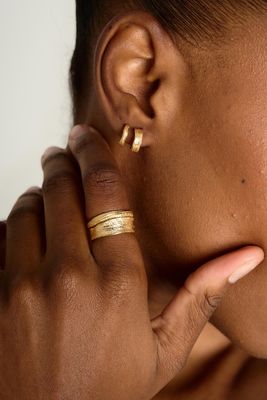 Gold Contour Ring Set