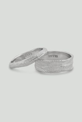 Silver Contour Ring Set