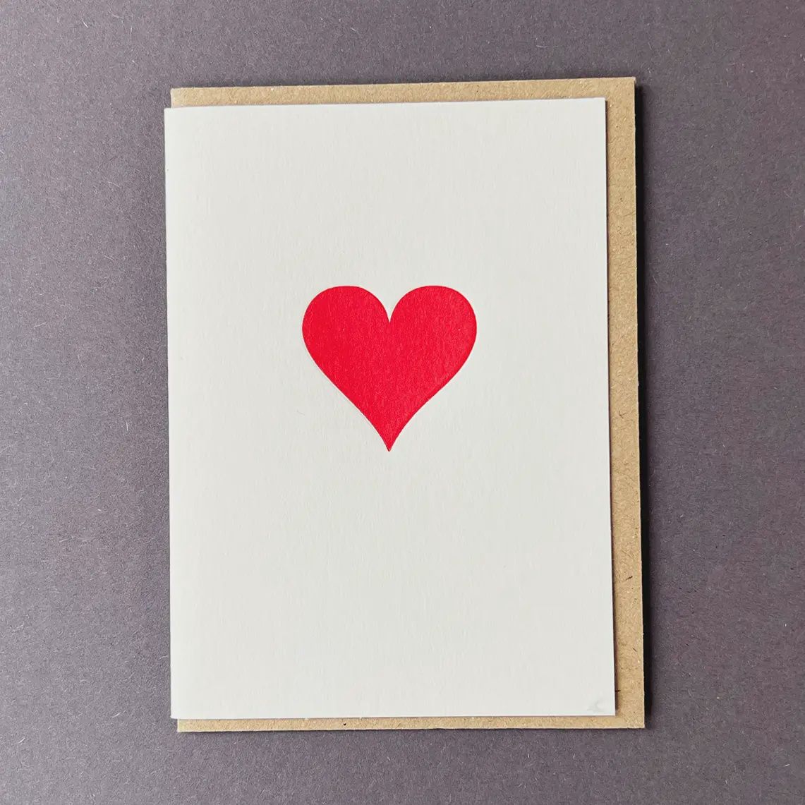 Red Heart Letterpress Card