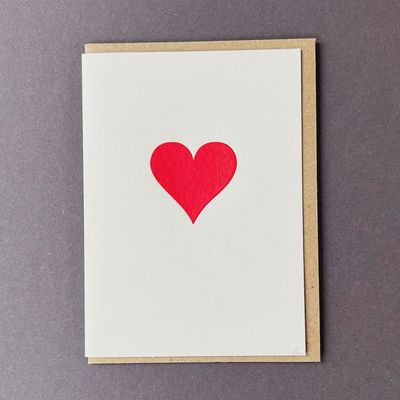 Red Heart Letterpress Card