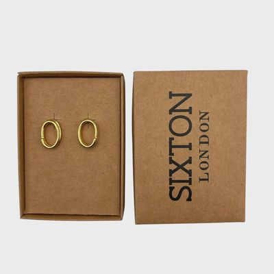 Gold Oval Earrings