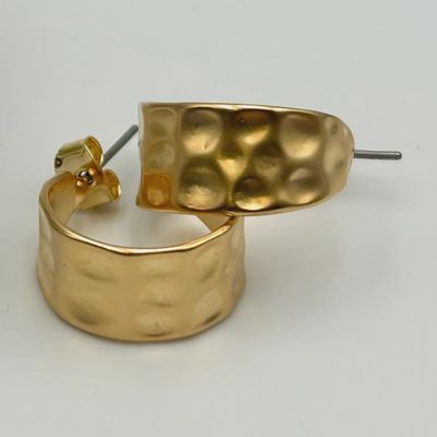 Textured Matte Open Hoops