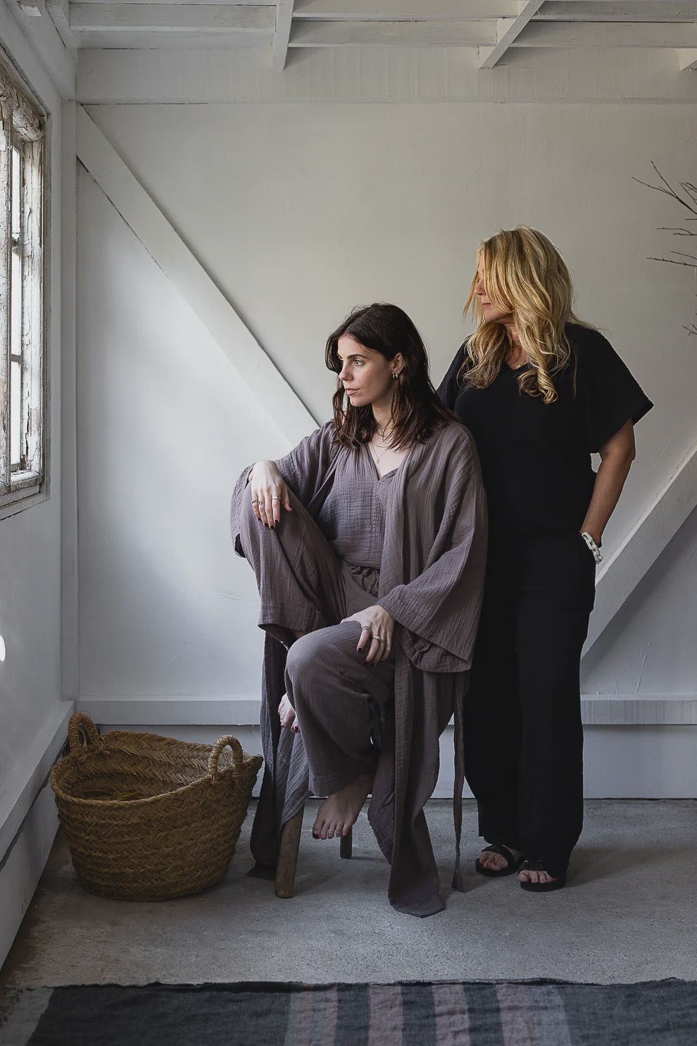 Taupe Cotton Lounge Robe