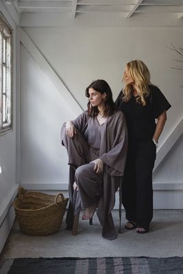 Taupe Cotton Lounge Robe