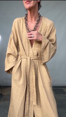 Saffron Gold Cotton Lounge Robe