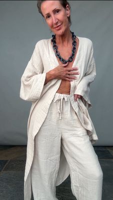Sand Cotton Lounge Robe