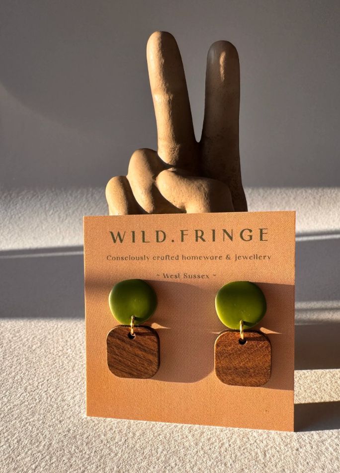 Nessie Earrings, Colour: Spanish Olive