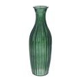 Emerald Ribbed Tall Slim Bud Vase