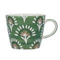 Green Fan Flower Stoneware Mug