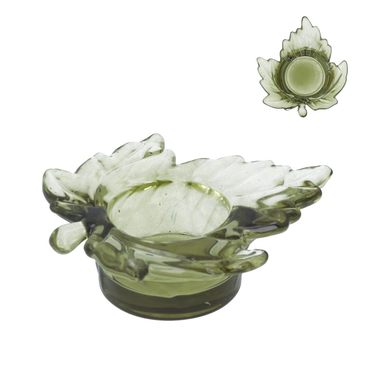 Green Maple Leaf Tealight Holder