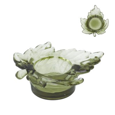 Green Maple Leaf Tealight Holder
