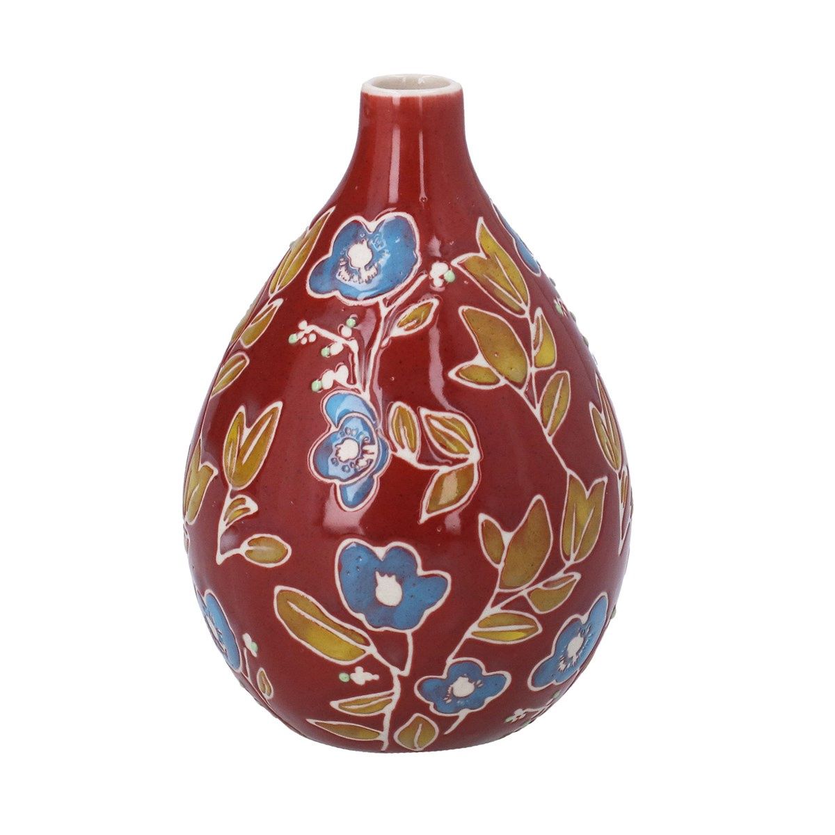 Burgundy Floral Pear Vase
