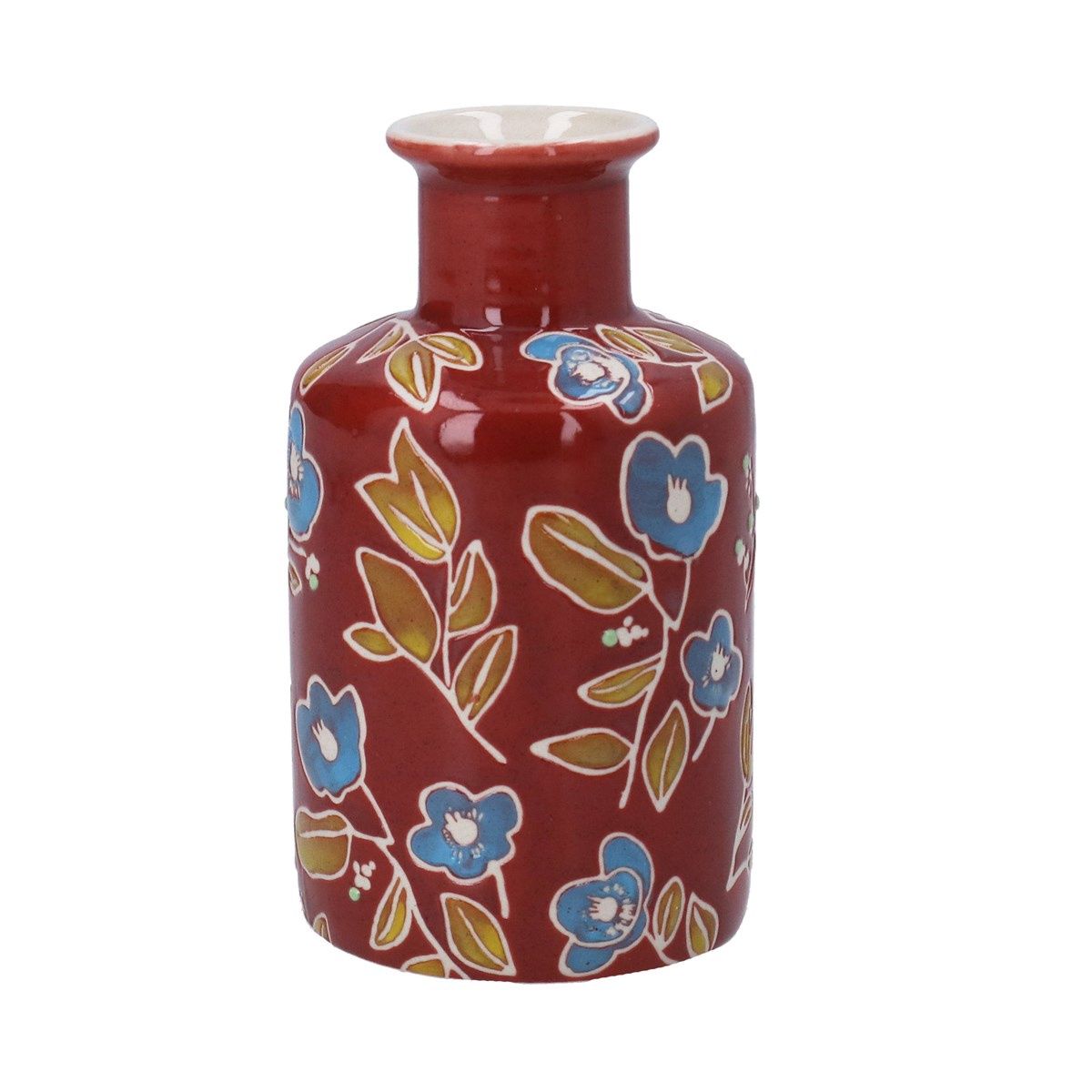 Burgundy Floral Bottle Vase