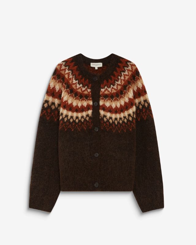 Alekio Cardigan, Colour: Chocolate, Size: S/M