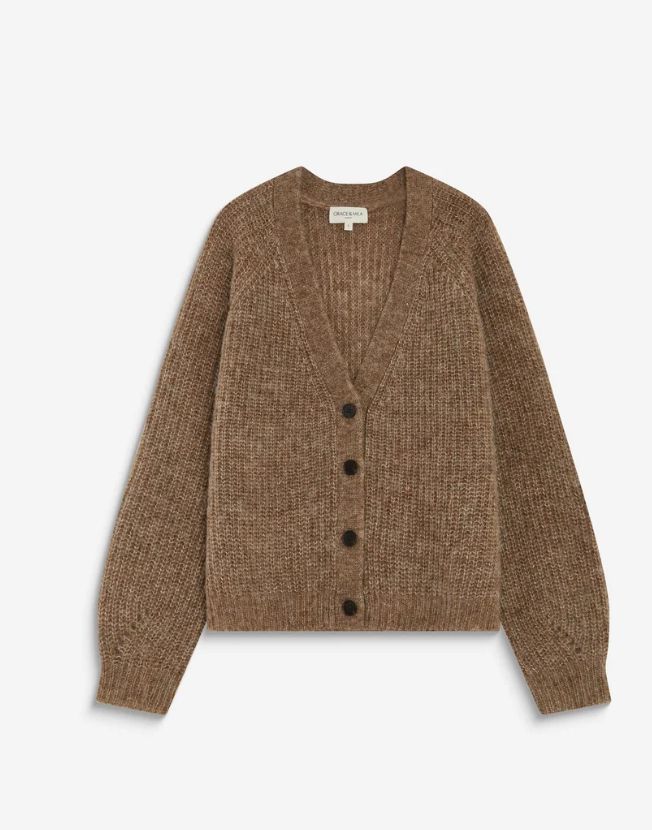 Saluda Cardigan, Colour: Mocha, Size: S/M