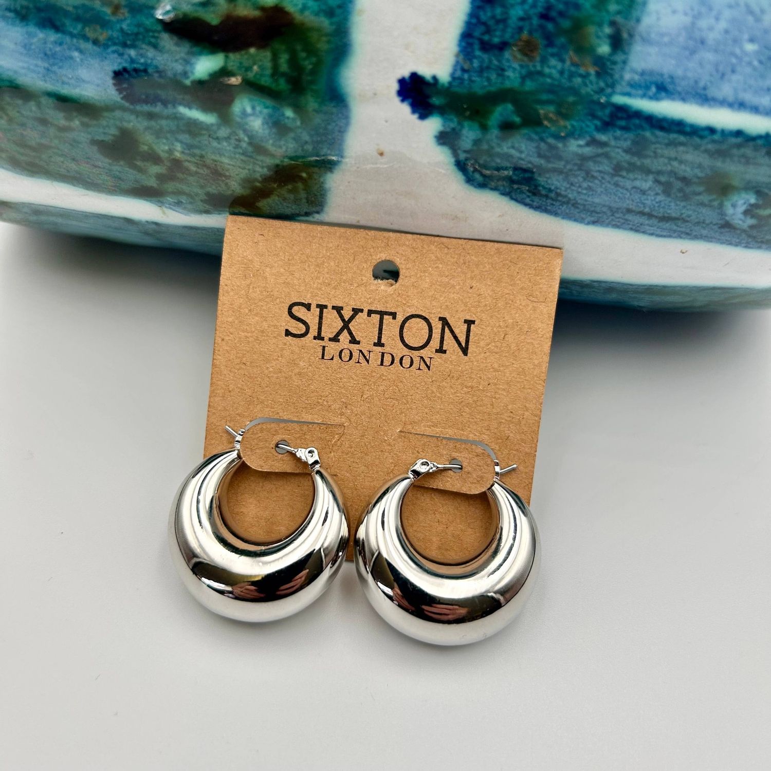 Retro Silver Hoop earrings