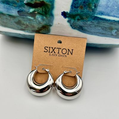 Retro Silver Hoop earrings