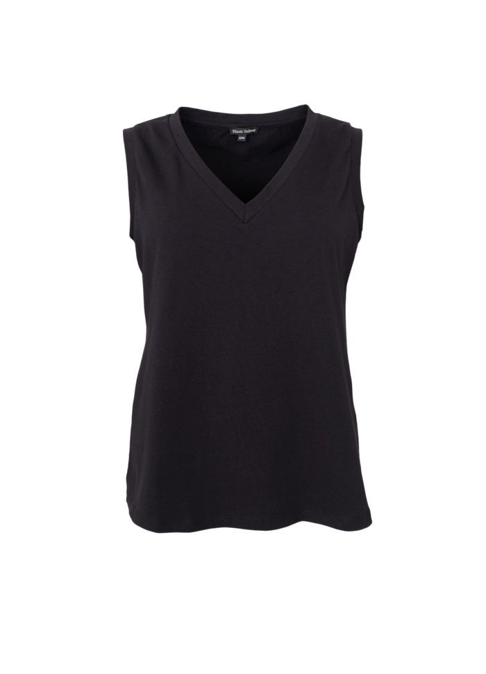 May V-Neck Top, Colour: Black, Size: S/M