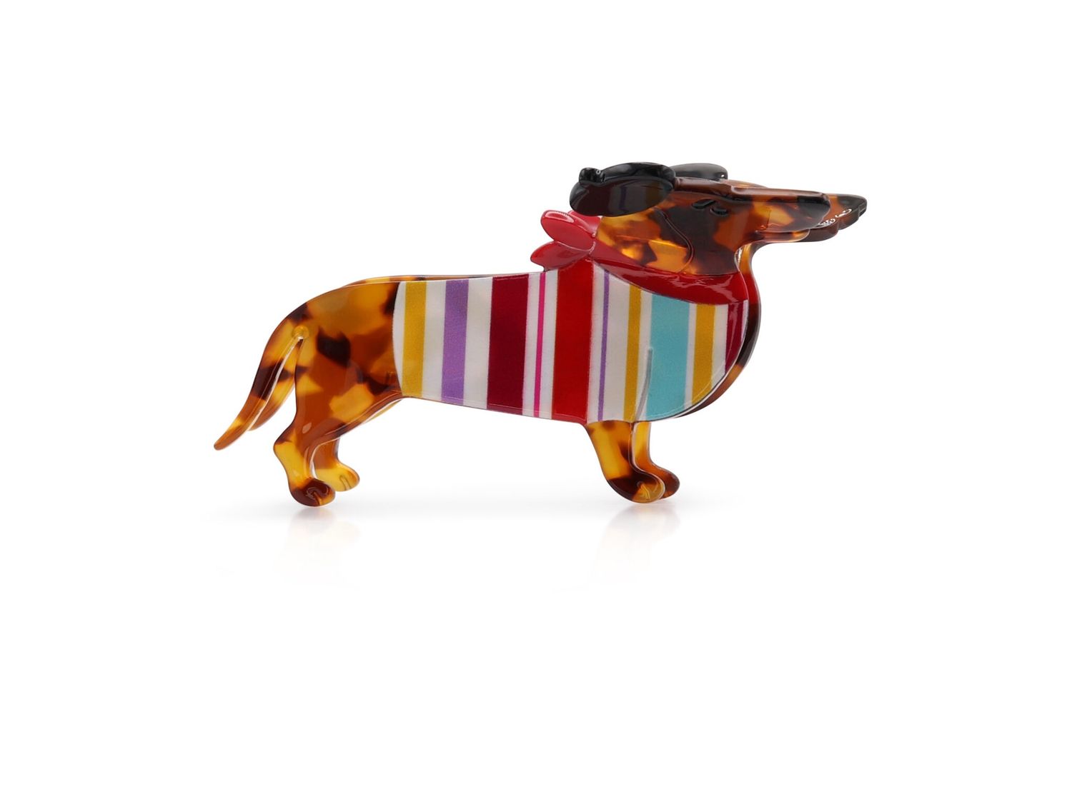 Striped Sausage Dog Clip