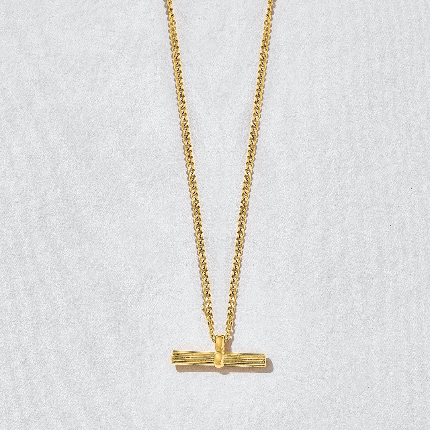 Ezra Gold T-Bar Necklace