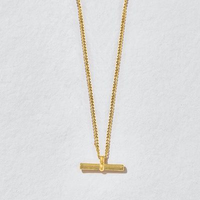 Ezra Gold T-Bar Necklace