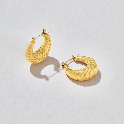 Twisted Sister Gold Hoop Earrings